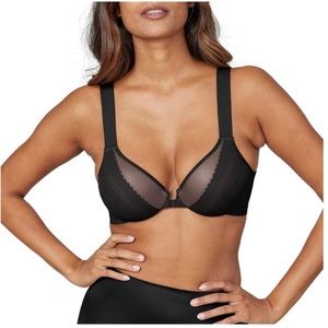 Spanx Bra-llelujah Illusion-Lace Full Coverage Front Clasp Closure Bra New Black